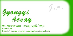 gyongyi acsay business card